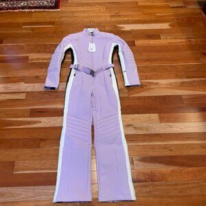 Bogner Talisha Belted Striped Stretch Ski Snowsuit - Purple - Women's 6L